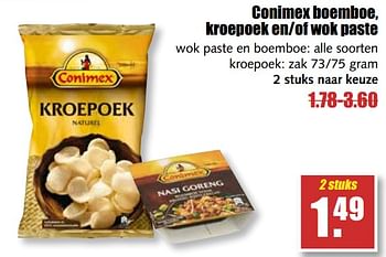 Aanbiedingen Conimex boemboe, kroepoek en-of wok paste - Conimex - Geldig van 31/07/2017 tot 05/08/2017 bij MCD Supermarkten