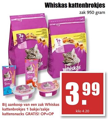Aanbiedingen Whiskas kattenbrokjes - Whiskas - Geldig van 31/07/2017 tot 05/08/2017 bij MCD Supermarkten