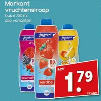 Aanbiedingen Markant vruchtensiroop - Markant - Geldig van 31/07/2017 tot 06/08/2017 bij Agrimarkt
