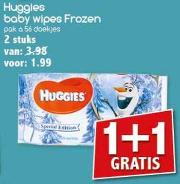 Aanbiedingen Huggies baby wipes frozen - Huggies - Geldig van 31/07/2017 tot 06/08/2017 bij Agrimarkt