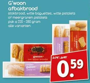 Aanbiedingen G `woon afbakbrood - Gâ€™woon - Geldig van 31/07/2017 tot 06/08/2017 bij Agrimarkt