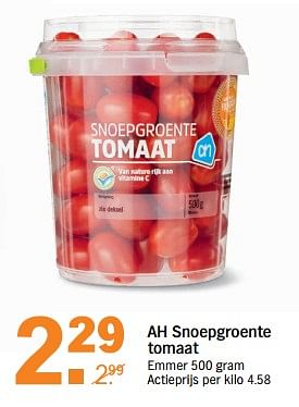 Aanbiedingen Ah snoepgroente tomaat - Huismerk - Albert Heijn - Geldig van 31/07/2017 tot 06/08/2017 bij Albert Heijn