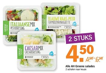 Aanbiedingen Ah groene salades - Huismerk - Albert Heijn - Geldig van 31/07/2017 tot 06/08/2017 bij Albert Heijn