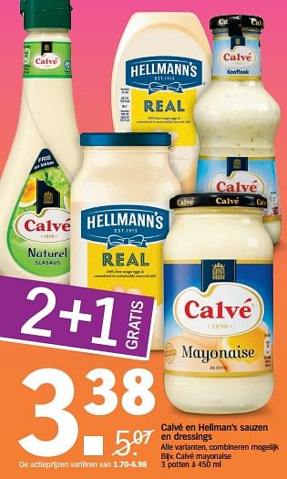 Aanbiedingen Calvé mayonaise - Calve - Geldig van 31/07/2017 tot 06/08/2017 bij Albert Heijn