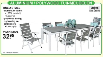 Aanbiedingen Aluminium - polywood tuinmeubelen stapelstoel - Bois le Duc - Geldig van 31/07/2017 tot 19/08/2017 bij Van Cranenbroek