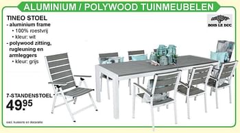 Aanbiedingen Aluminium - polywood tuinmeubelen 7-standenstoel - Bois le Duc - Geldig van 31/07/2017 tot 19/08/2017 bij Van Cranenbroek