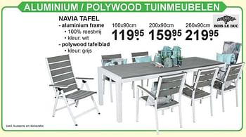 Aanbiedingen Aluminium - polywood tuinmeubelen navia tafel - Bois le Duc - Geldig van 31/07/2017 tot 19/08/2017 bij Van Cranenbroek