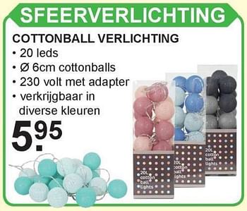 Aanbiedingen Sfeerverlichting cottonball - Huismerk - Van Cranenbroek - Geldig van 31/07/2017 tot 19/08/2017 bij Van Cranenbroek