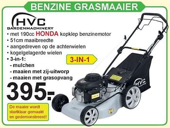 Aanbiedingen Benzine grasmaaier - HVC - Geldig van 31/07/2017 tot 19/08/2017 bij Van Cranenbroek