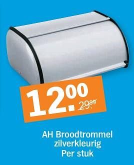 Aanbiedingen Ah broodtrommel zilverkleurig - Huismerk - Albert Heijn - Geldig van 31/07/2017 tot 06/08/2017 bij Albert Heijn