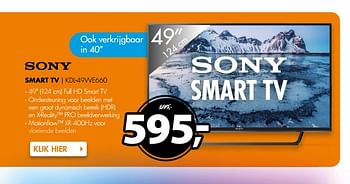 Aanbiedingen Sony smart tv kdl-49we660 - Sony - Geldig van 31/07/2017 tot 06/08/2017 bij Expert