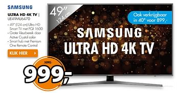 Aanbiedingen Samsung ultra hd 4k tv ue49mu6470 - Samsung - Geldig van 31/07/2017 tot 06/08/2017 bij Expert