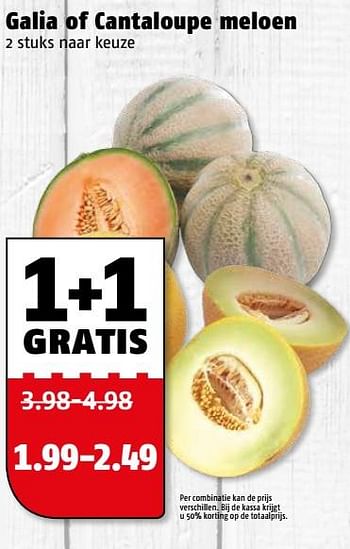 Aanbiedingen Galia of cantaloupe meloen - Huismerk Poiesz - Geldig van 31/07/2017 tot 06/08/2017 bij Poiesz