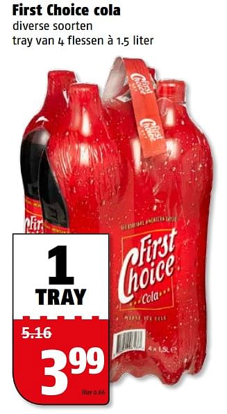 Aanbiedingen First choice cola - First choice - Geldig van 31/07/2017 tot 06/08/2017 bij Poiesz