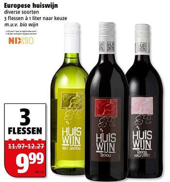 Aanbiedingen Europese huiswijn - Witte wijnen - Geldig van 31/07/2017 tot 06/08/2017 bij Poiesz