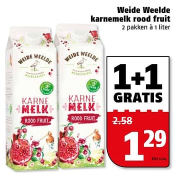 Aanbiedingen Weide weelde karnemelk rood fruit - Weide Weelde - Geldig van 31/07/2017 tot 06/08/2017 bij Poiesz