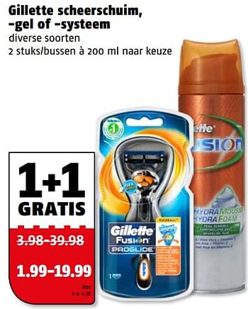 Aanbiedingen Gillette scheerschuim, -gel of -systeem - Gillette - Geldig van 31/07/2017 tot 06/08/2017 bij Poiesz