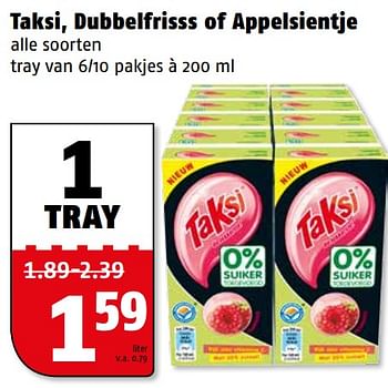 Aanbiedingen Taksi, dubbelfrisss of appelsientje - Taksi - Geldig van 31/07/2017 tot 06/08/2017 bij Poiesz