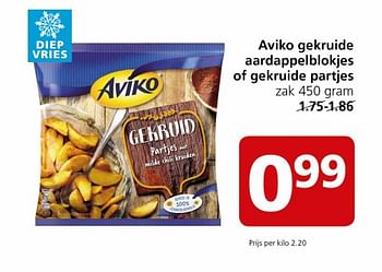 Aanbiedingen Aviko gekruide aardappelblokjes of gekruide partjes - Aviko - Geldig van 31/07/2017 tot 06/08/2017 bij Jan Linders