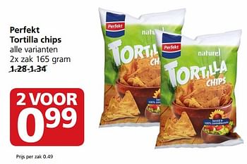 Aanbiedingen Perfekt tortilla chips - Perfekt - Geldig van 31/07/2017 tot 06/08/2017 bij Jan Linders