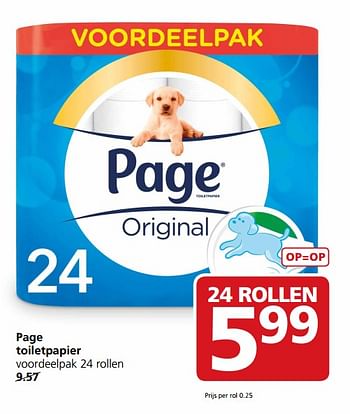 Aanbiedingen Page toiletpapier - Page - Geldig van 31/07/2017 tot 06/08/2017 bij Jan Linders