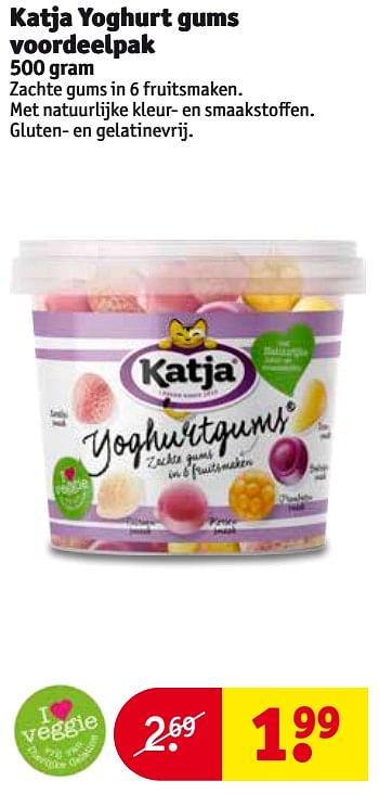 Aanbiedingen Katja yoghurt gums voordeelpak - Katja - Geldig van 01/08/2017 tot 06/08/2017 bij Kruidvat