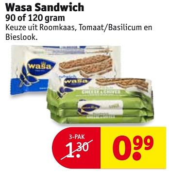 Aanbiedingen Wasa sandwich - Wasa - Geldig van 01/08/2017 tot 06/08/2017 bij Kruidvat