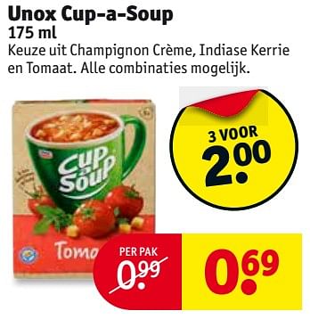 Aanbiedingen Unox cup-a-soup - Unox - Geldig van 01/08/2017 tot 06/08/2017 bij Kruidvat