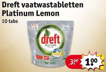 Aanbiedingen Dreft vaatwastabletten platinum lemon - Dreft - Geldig van 01/08/2017 tot 06/08/2017 bij Kruidvat