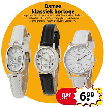 Aanbiedingen Dames klassiek horloge - Huismerk - Kruidvat - Geldig van 01/08/2017 tot 06/08/2017 bij Kruidvat