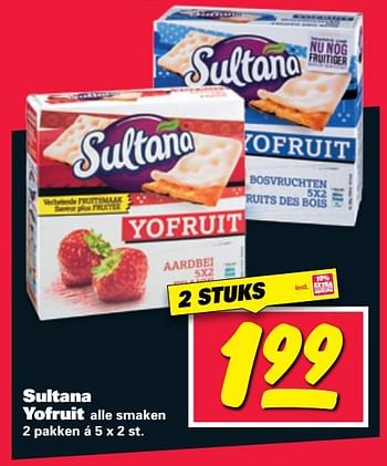 Aanbiedingen Sultana yofruit - Sultana - Geldig van 31/07/2017 tot 06/08/2017 bij Nettorama