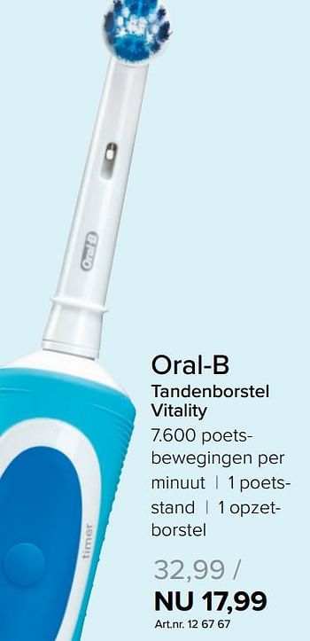 Aanbiedingen Oral-b tandenborstel vitality - Oral-B - Geldig van 31/07/2017 tot 13/08/2017 bij Kijkshop