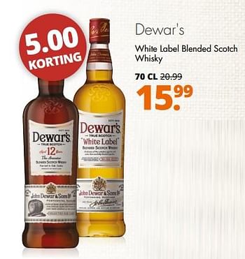 Aanbiedingen Dewar`s white label blended scotch whisky - Dewar's - Geldig van 31/07/2017 tot 12/08/2017 bij Mitra