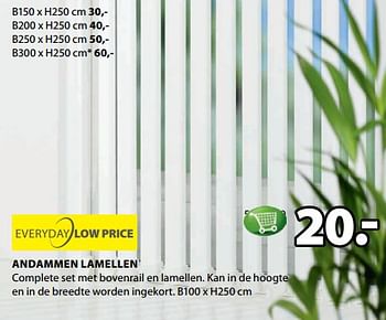 Aanbiedingen Andammen lamellen - Huismerk - Jysk - Geldig van 31/07/2017 tot 13/08/2017 bij Jysk