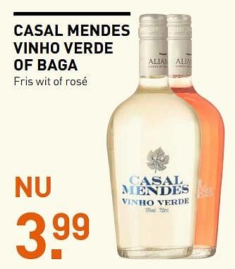 Aanbiedingen Casal mendes vinho verde of baga - Rosé wijnen - Geldig van 31/07/2017 tot 13/08/2017 bij Gall & Gall