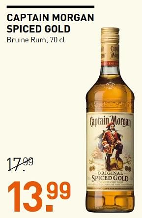 Aanbiedingen Captain morgan spiced gold bruine rum - Captain Morgan - Geldig van 31/07/2017 tot 13/08/2017 bij Gall & Gall