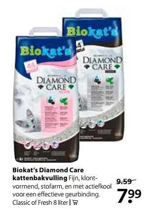 Aanbiedingen Biokat`s diamond care kattenbakvulling - Bio kat`s - Geldig van 31/07/2017 tot 20/08/2017 bij Boerenbond