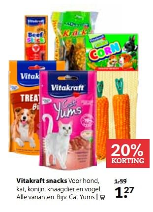 Aanbiedingen Vitakraft snacks - Vitakraft - Geldig van 31/07/2017 tot 20/08/2017 bij Boerenbond
