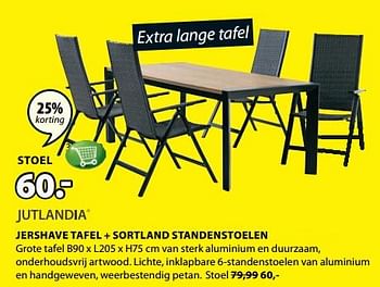 Aanbiedingen Jershave tafel + sortland standenstoelen stoel - Jutlandia - Geldig van 31/07/2017 tot 13/08/2017 bij Jysk
