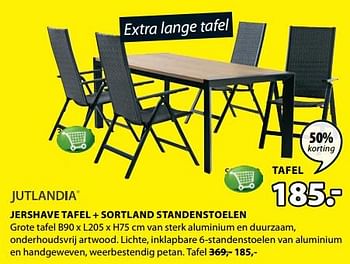 Aanbiedingen Jershave tafel + sortland standenstoelen tafel - Jutlandia - Geldig van 31/07/2017 tot 13/08/2017 bij Jysk