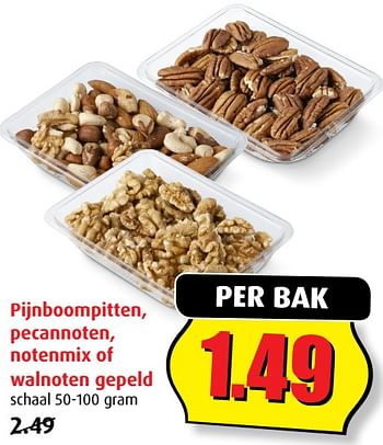 Aanbiedingen Pijnboompitten, pecannoten, notenmix of walnoten gepeld - Huismerk - Boni Supermarkt - Geldig van 02/08/2017 tot 08/08/2017 bij Boni Supermarkt