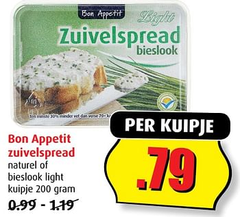 Aanbiedingen Bon appetit zuivelspread - Bon Appetit - Geldig van 02/08/2017 tot 08/08/2017 bij Boni Supermarkt