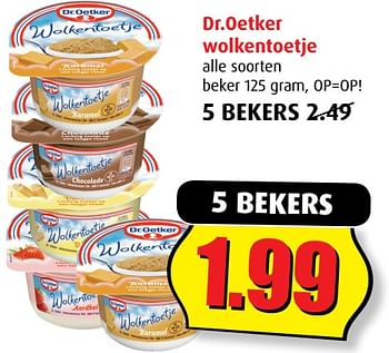 Aanbiedingen Dr.oetker wolkentoetje - Dr. Oetker - Geldig van 02/08/2017 tot 08/08/2017 bij Boni Supermarkt