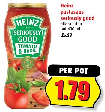 Aanbiedingen Heinz pastasaus seriously good - Heinz - Geldig van 02/08/2017 tot 08/08/2017 bij Boni Supermarkt