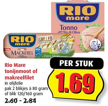Aanbiedingen Rio mare tonijnmoot of makreelfilet - Rio Mare - Geldig van 02/08/2017 tot 08/08/2017 bij Boni Supermarkt