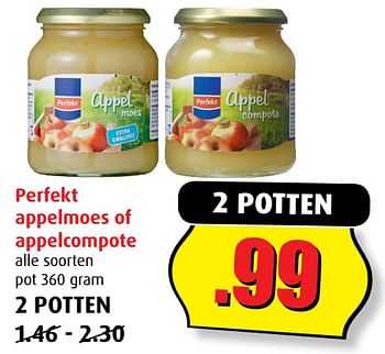 Aanbiedingen Perfekt appelmoes of appelcompote - Perfekt - Geldig van 02/08/2017 tot 08/08/2017 bij Boni Supermarkt