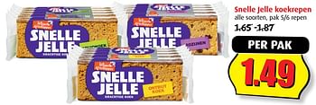 Aanbiedingen Snelle jelle koekrepen - Snelle Jelle - Geldig van 02/08/2017 tot 08/08/2017 bij Boni Supermarkt