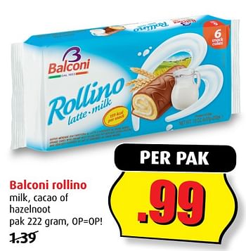 Aanbiedingen Balconi rollino - Balconi - Geldig van 02/08/2017 tot 08/08/2017 bij Boni Supermarkt