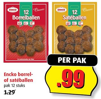 Aanbiedingen Encko borrel of satéballen - Enkco - Geldig van 02/08/2017 tot 08/08/2017 bij Boni Supermarkt