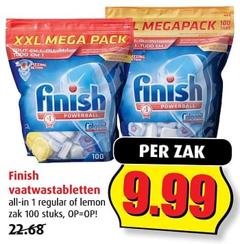 Aanbiedingen Finish vaatwastabletten - Finish - Geldig van 02/08/2017 tot 08/08/2017 bij Boni Supermarkt
